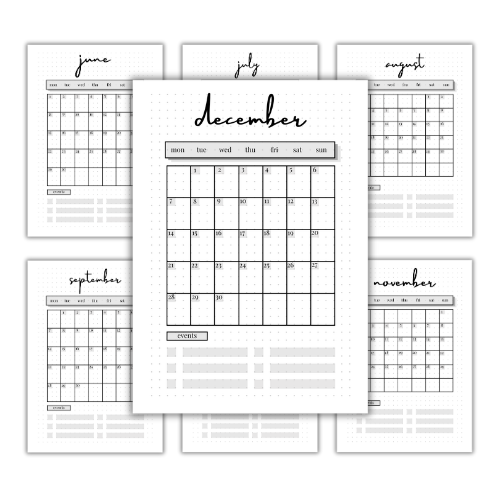 Mid-Year Reset Monthly Calendar 2026 Bundle