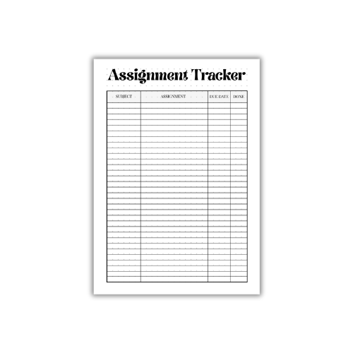 Assignment Tracker – Cozy Bullet Journal Page