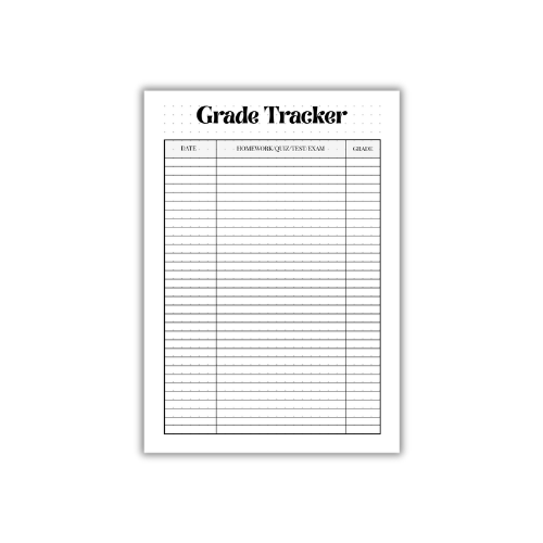 Grade Tracker – Cozy Bullet Journal Page
