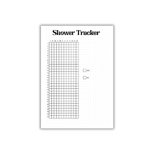 Shower Tracker – Cozy Bullet Journal Page