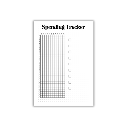 Spending Tracker – Cozy Bullet Journal Page