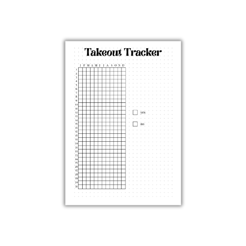Takeout Tracker – Cozy Bullet Journal Page